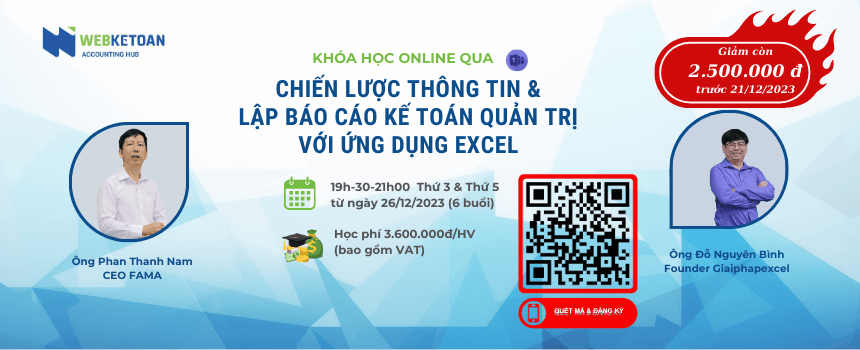 Khóa học Chiến Lược Thông Tin và Lập Báo Cáo Kế Toán Quản Trị với Ứng Dụng Excel